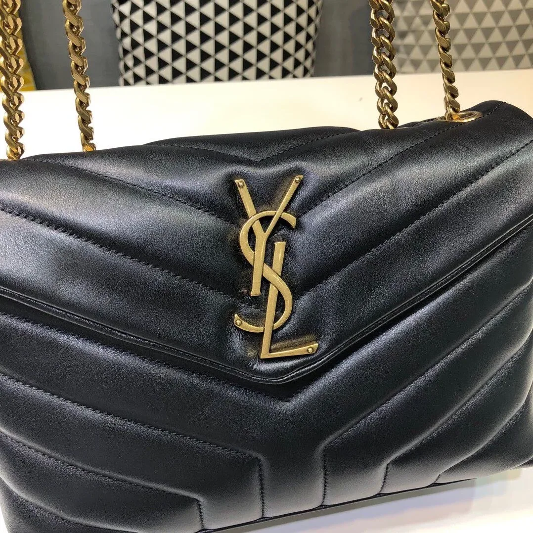 Saint Laurent Loulou Small Chain Bag In Y Black With Gold Hardware in YSL Saint Laurent Loulou Small Chain Bag In Y Black With Gold Hardware in YSL