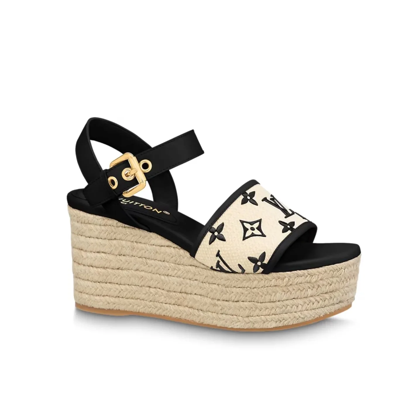 Louis Vuitton Starboard Wedge Sandal Black 1ABT17