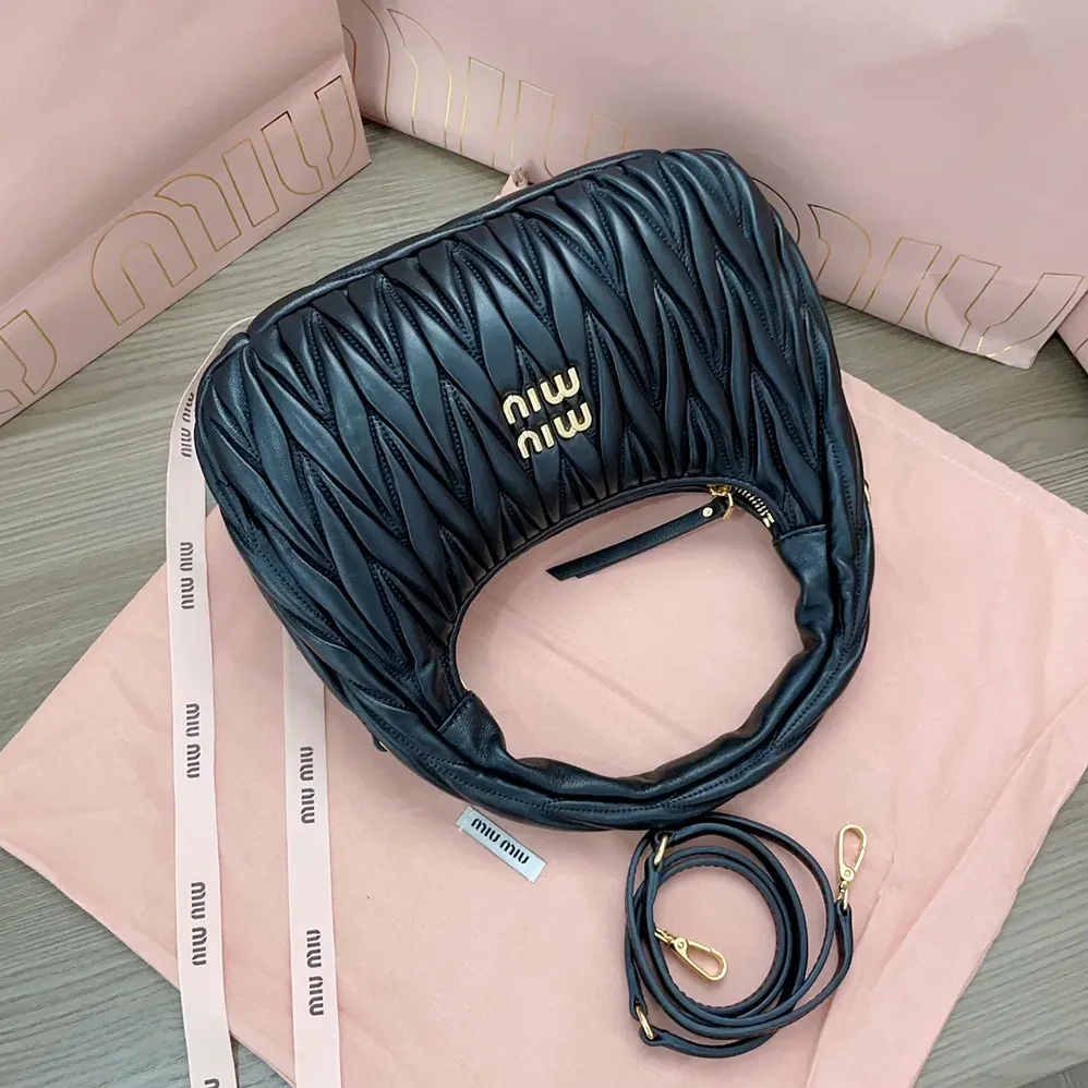 Miu Miu Wander Matelassé Nappa Leather Hobo Bag for Women