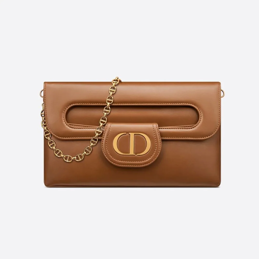 Dior Medium Diordouble Bag Smooth Calfskin for Women in Brown