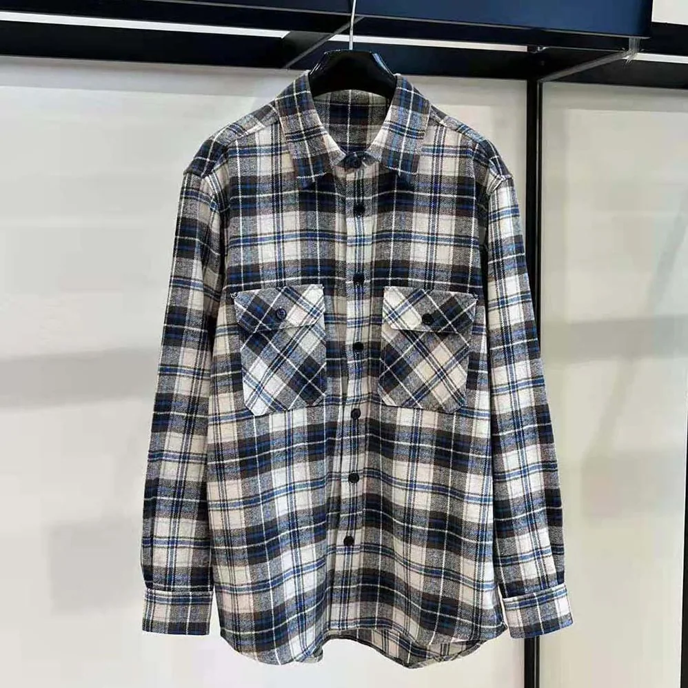 Celine Loose Shirt in Checked Cotton for Men