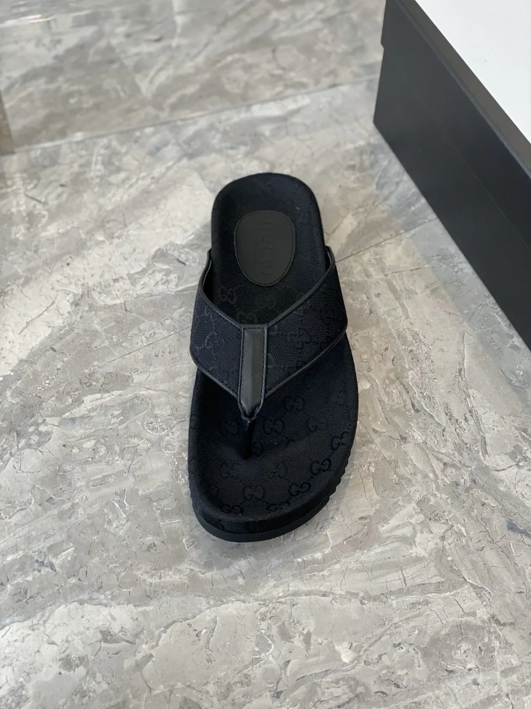 Gucci GG T for Men in Strap Slide Sandals Black Gucci GG T for Men in Strap Slide Sandals Black
