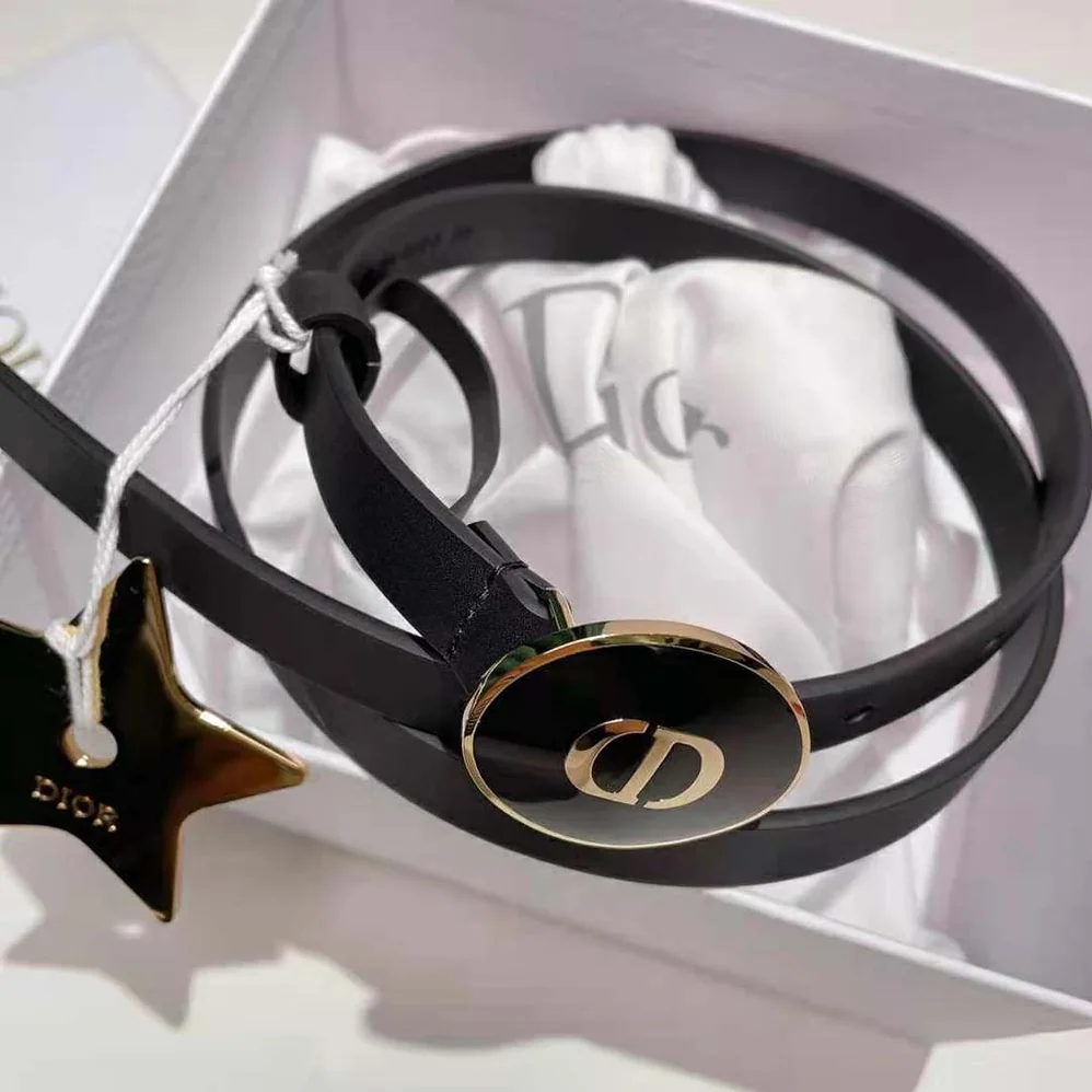 Dior Teddy-D Belt Smooth Calfskin-15 MM for Women in Black