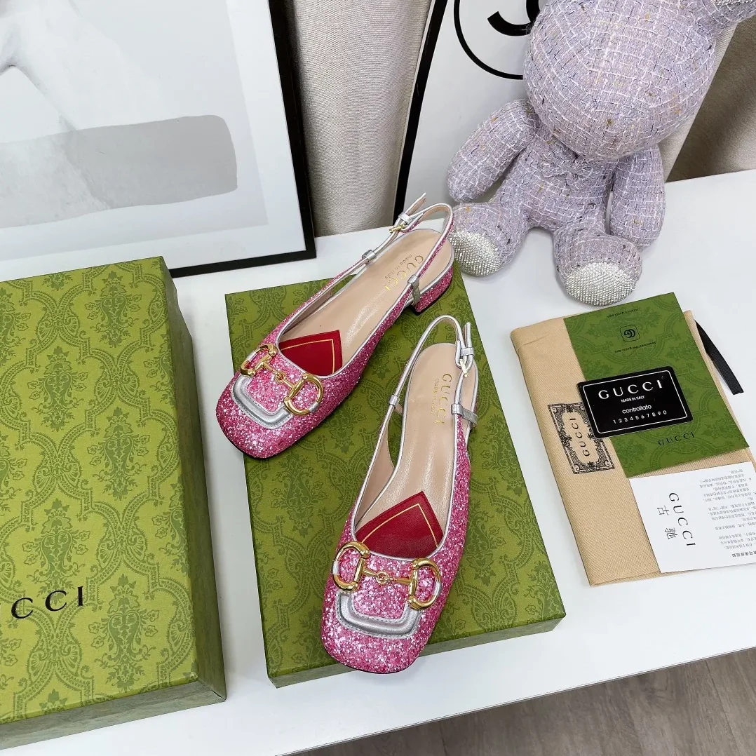 Gucci Lovelight Slingback With Horsebit Silver Gucci Lovelight Slingback With Horsebit Silver