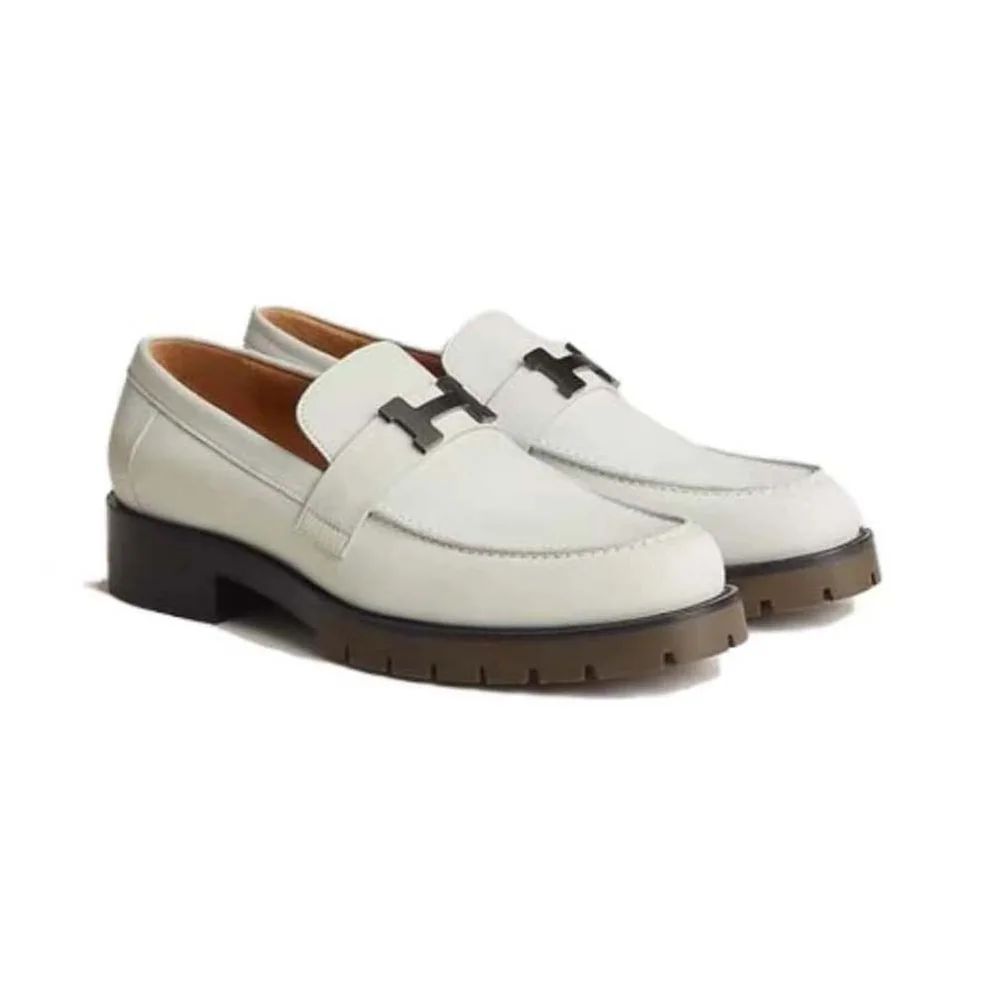 Hermes Gregoire Loafer in Nubuck for Men in White