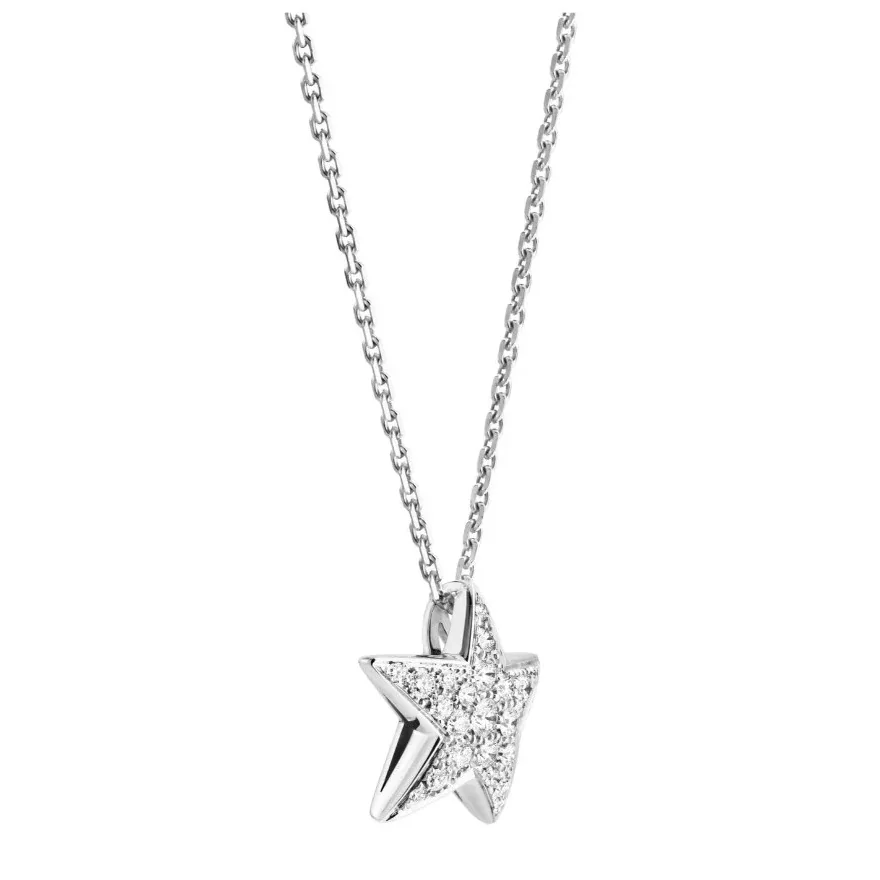Chanel Comete Geode Necklace Silver Hardware