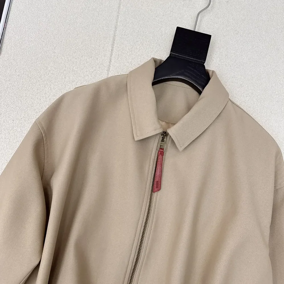 Loewe Draped Jacket in Cotton and Silk for Women in Khaki Brown Loewe Draped Jacket in Cotton and Silk for Women in Khaki Brown