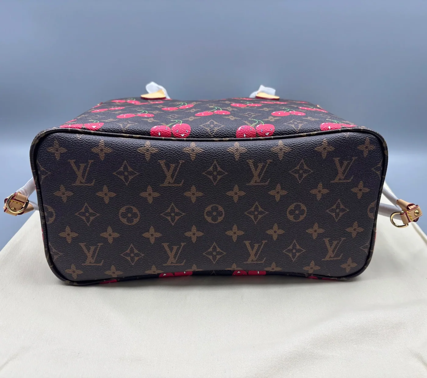 Louis Vuitton LV x TM Neverfull MM Tote Bag in Monogram Cherry Gold Hardware