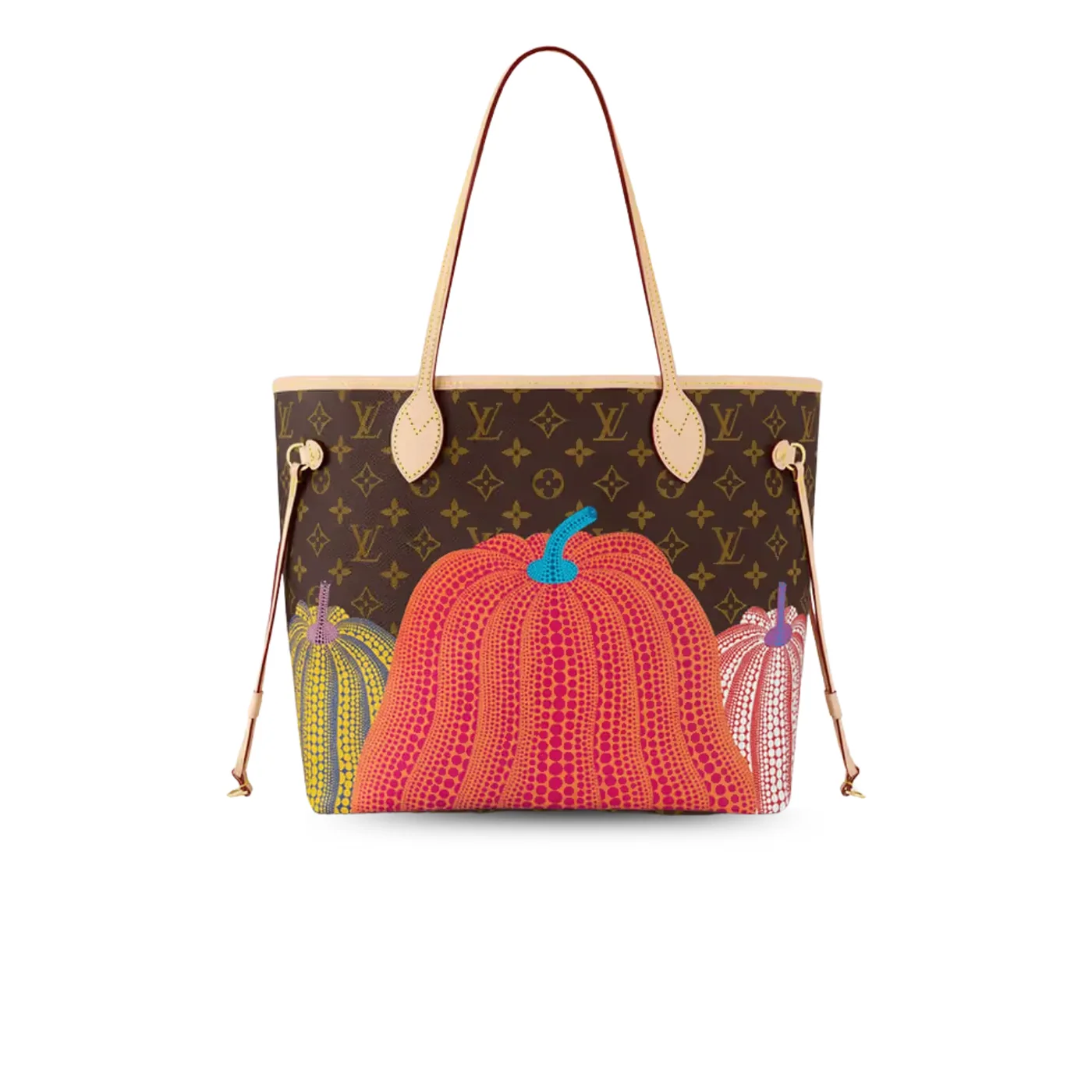 Louis Vuitton LV x YK Neverfull MM Tote Bag in Brown Monogram Gold Hardware Louis Vuitton LV x YK Neverfull MM Tote Bag in Brown Monogram Gold Hardware