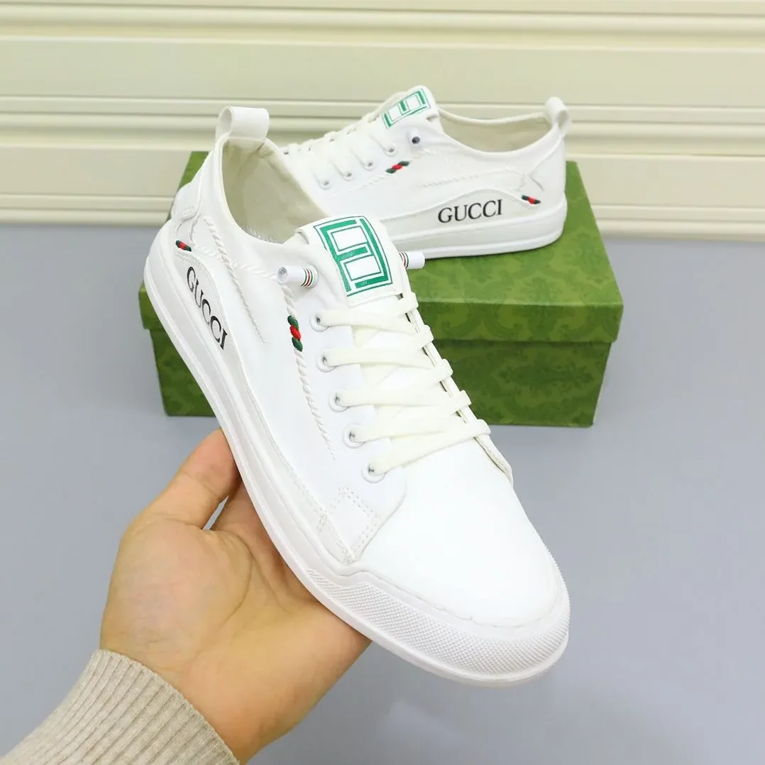 Gucci Sneakers With Twisted Rope Embroidered White for Men