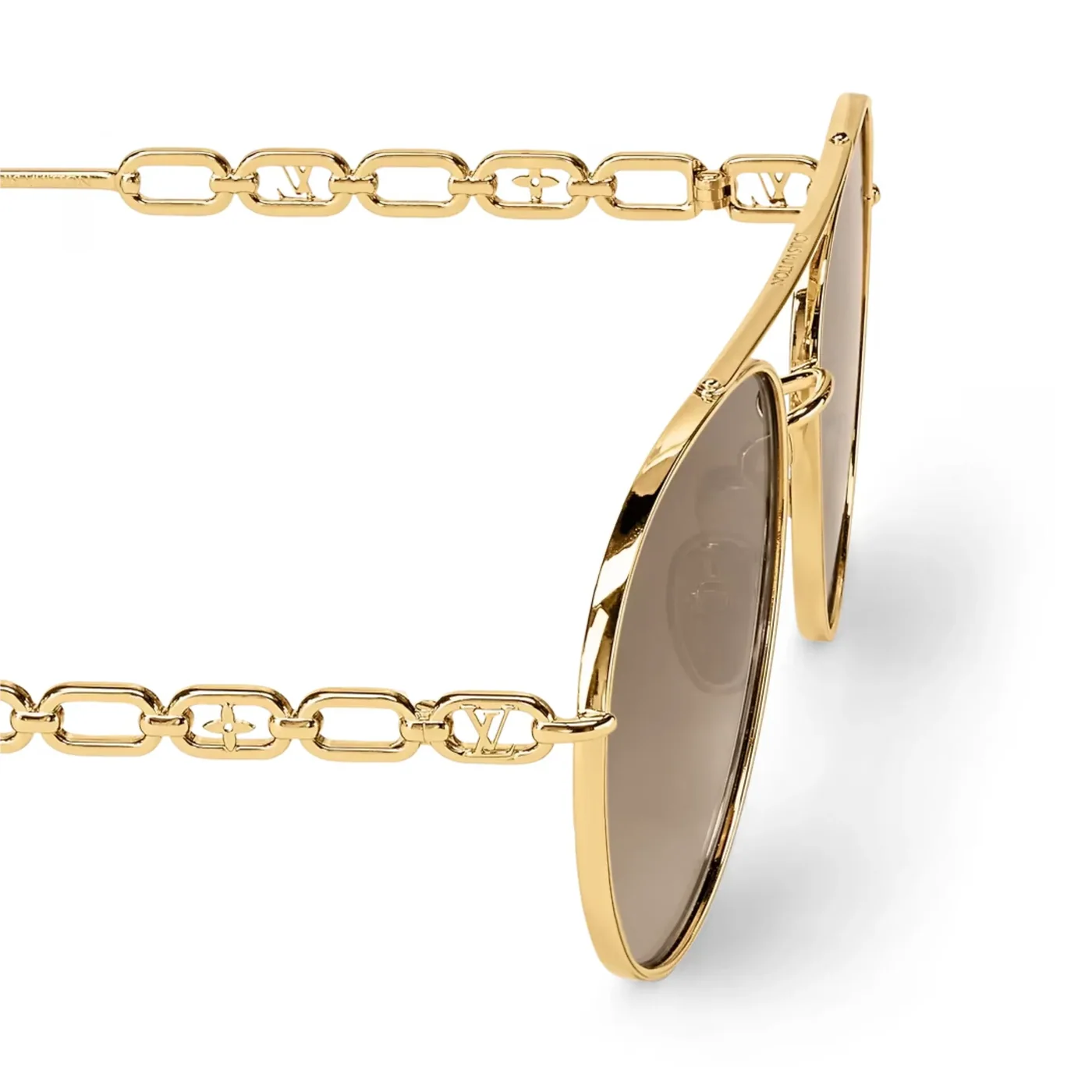 Louis Vuitton My LV Chain Pilot Sunglasses Gold Louis Vuitton My LV Chain Pilot Sunglasses Gold