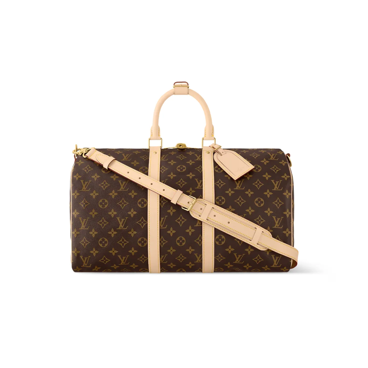 Louis Vuitton Keepall Bandouliere 45 Travel Bag in Brown Monogram Gold Hardware