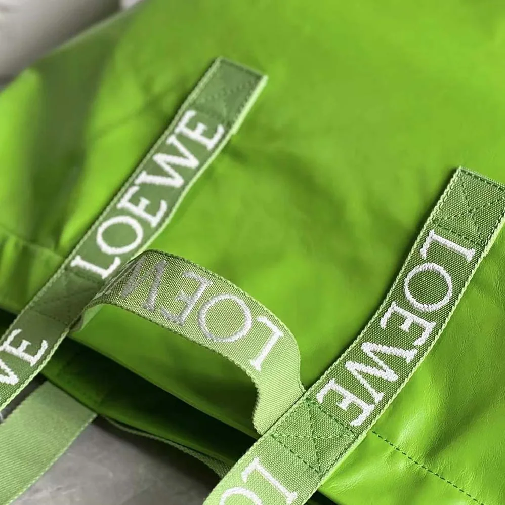 Loewe Fold Shopper in Paper Calfskin for Unisex in Green