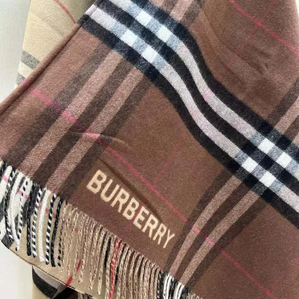 Burberry Contrast Check Wool Cashmere Cape for Women