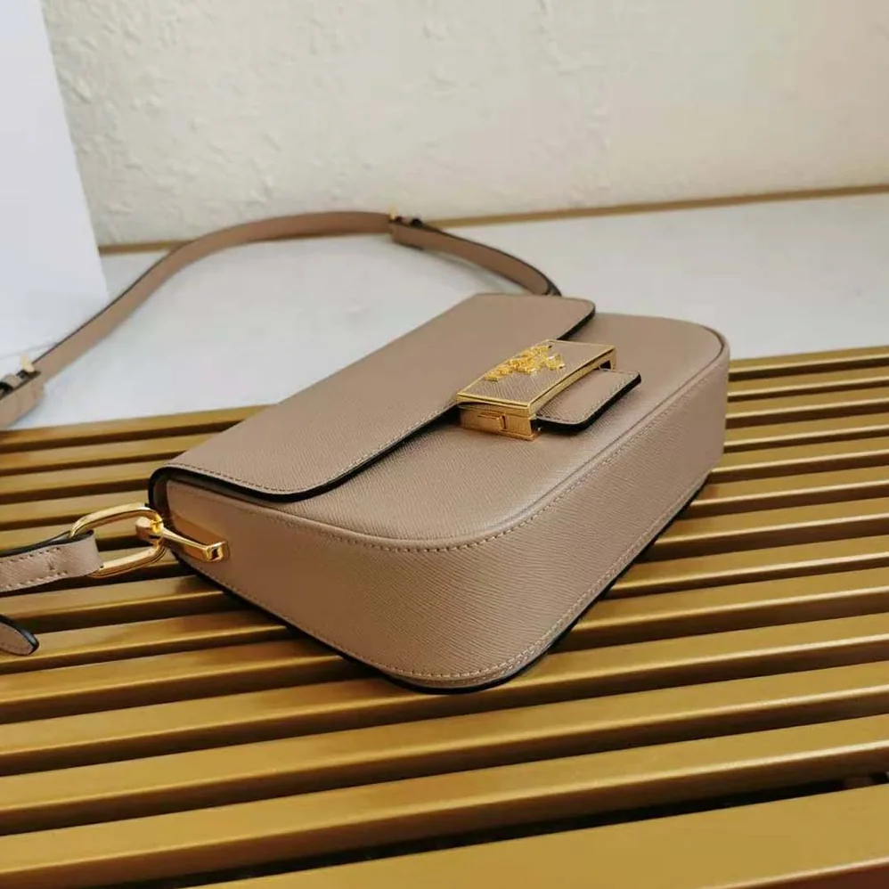 Prada Saffiano Leather Prada Embleme Bag for Women in Pink