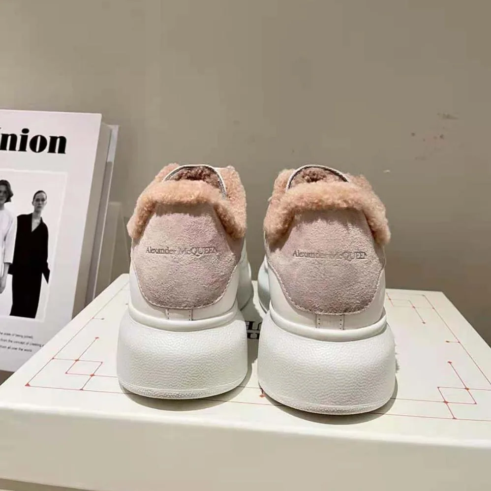 Alexander Mcqueen Oversized Sneaker Pink Smooth Calf Leather for Women Alexander Mcqueen Oversized Sneaker Pink Smooth Calf Leather for Women