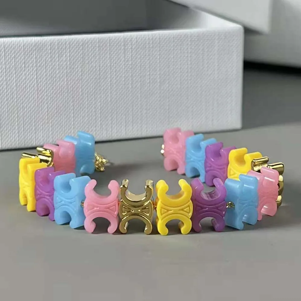 Celine Baby Bracelet in Brass with Gold Finish and Plexiglass for Women