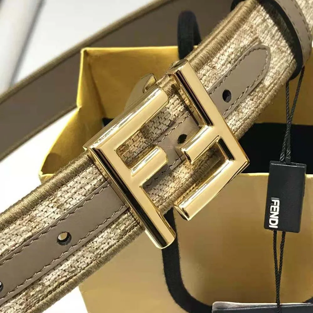 Fendi Brown Fabric Belt for Women