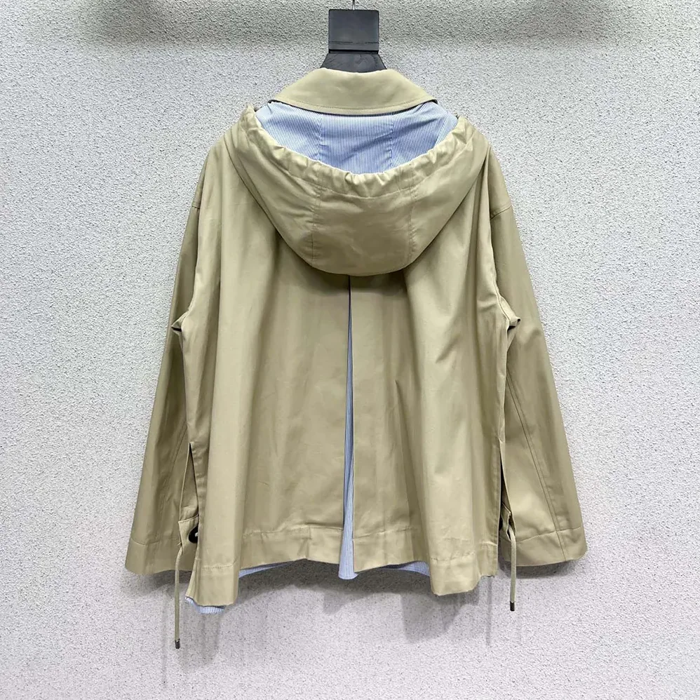 Loewe Hooded Parka in Cotton for Men in Beige Loewe Hooded Parka in Cotton for Men in Beige