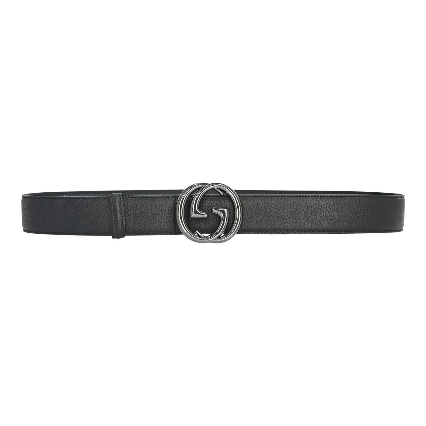 Leather Belt Silver in Chromium Buckle