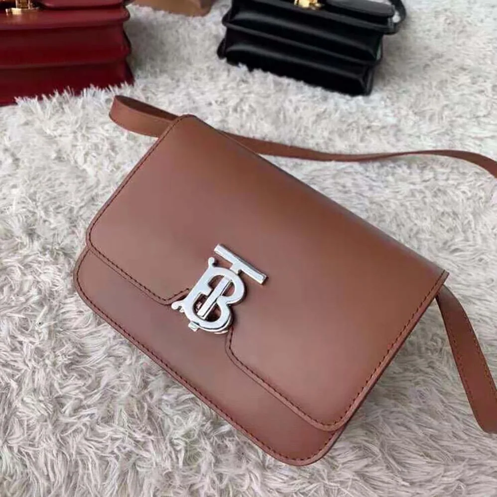 Burberry Small Leather TB Bag with a Thomas Burberry Monogram Clasp for Women Burberry Small Leather TB Bag with a Thomas Burberry Monogram Clasp for Women