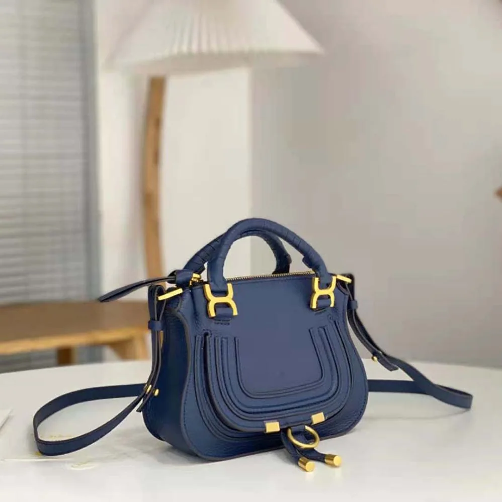 Chloe Marcie Mini Double Carry Bag for Women in Navy