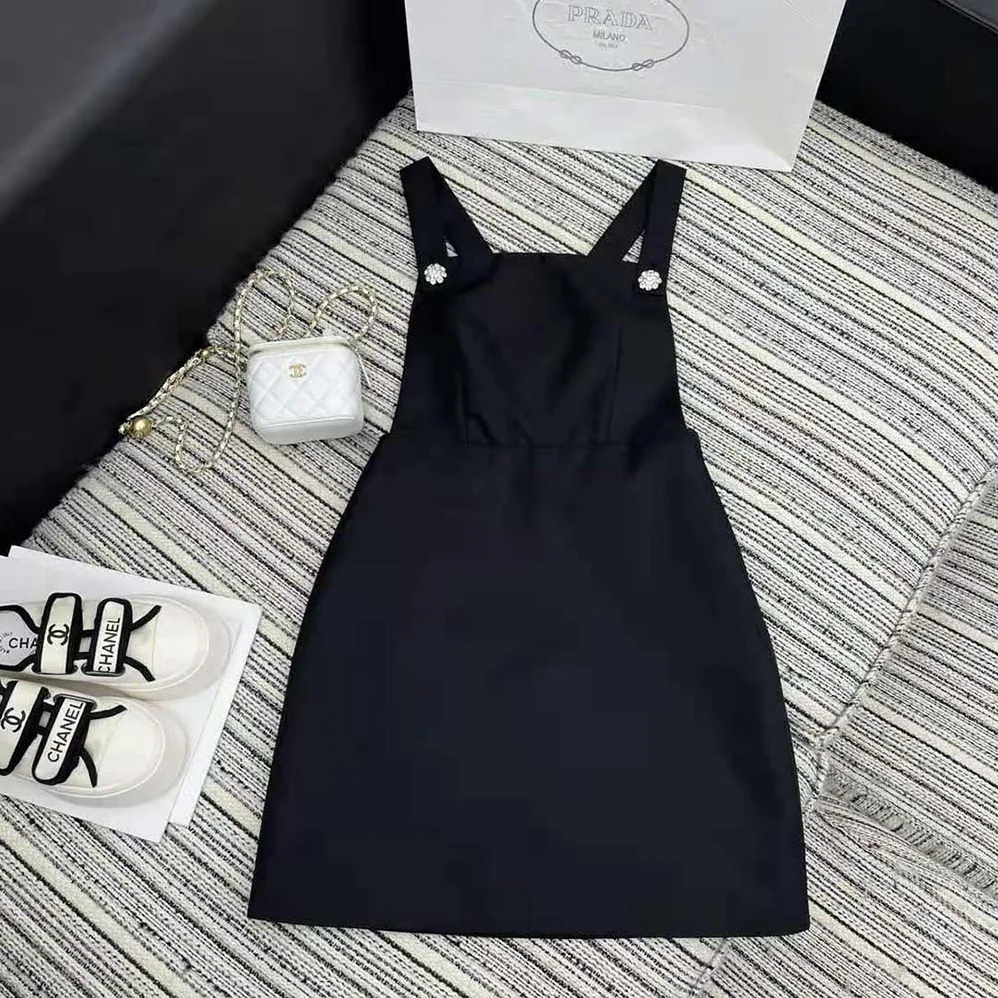 Prada Re-Nylon Overall Dress for Women in Black Prada Re-Nylon Overall Dress for Women in Black