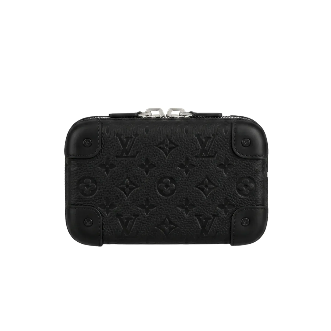 Louis Vuitton Smooth Horizon Clutch in Black Silver Hardware
