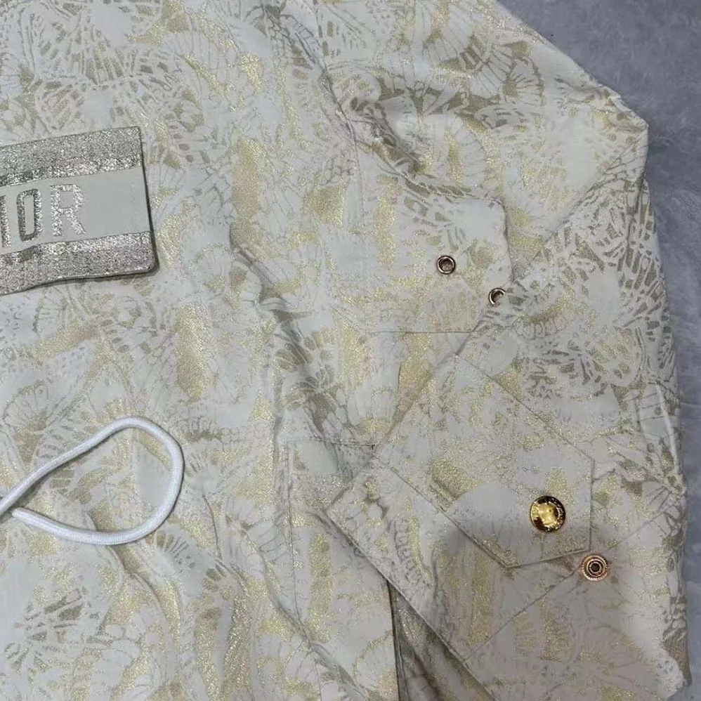 Dior Hooded D-Way windbreaker Gold for Women in Tone Technical Taffeta Jacquard Dior Hooded D-Way windbreaker Gold for Women in Tone Technical Taffeta Jacquard