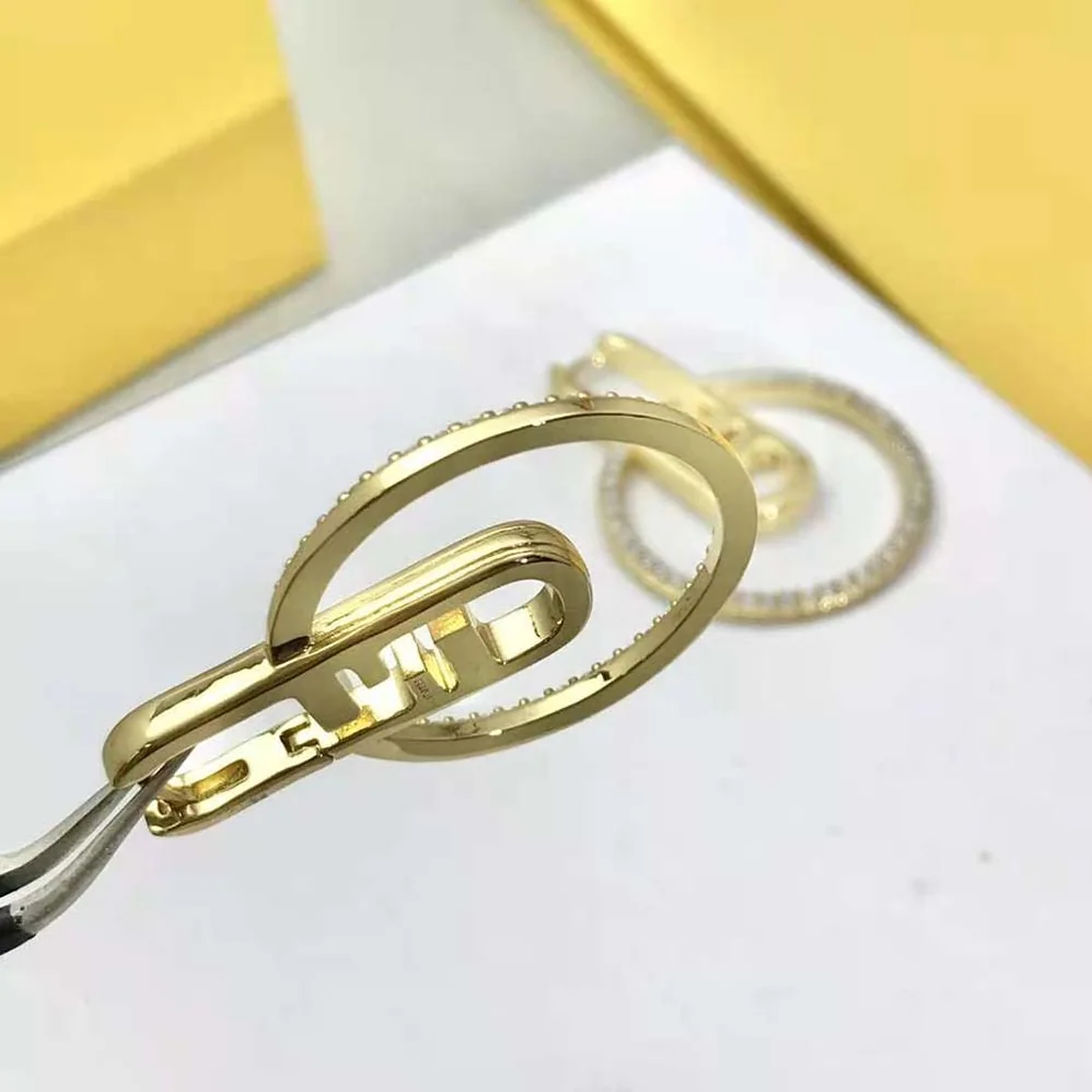 Fendi O Lock Earrings Gold for Women in Colored