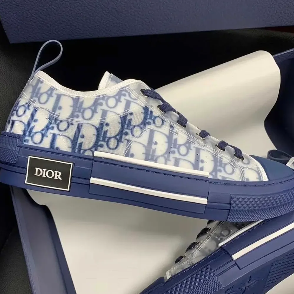 Dior B23 League Low-Top Sneaker Blue Dior Oblique Canvas for Unisex Dior B23 League Low-Top Sneaker Blue Dior Oblique Canvas for Unisex