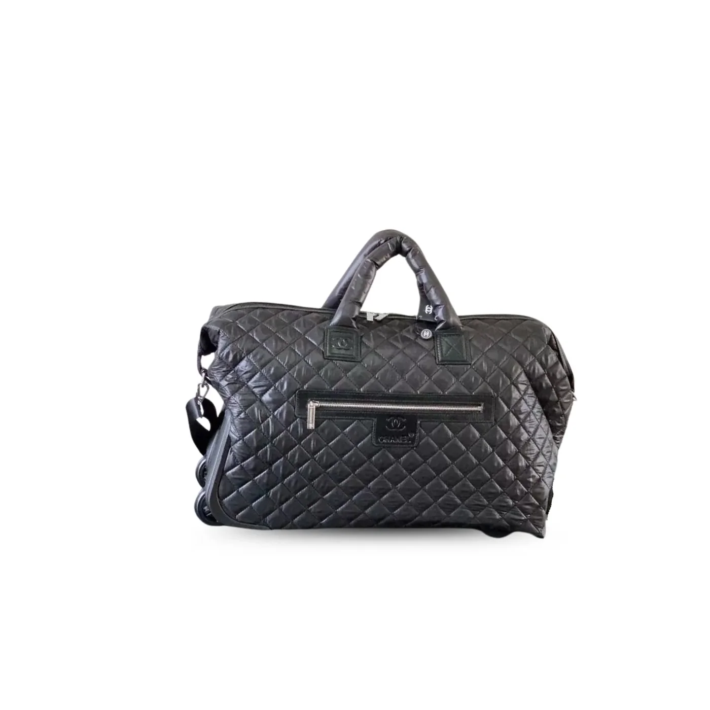 Chanel Quilted Rolling Duffle Bag Black / Chanel Quilted Rolling Duffle Bag Black /