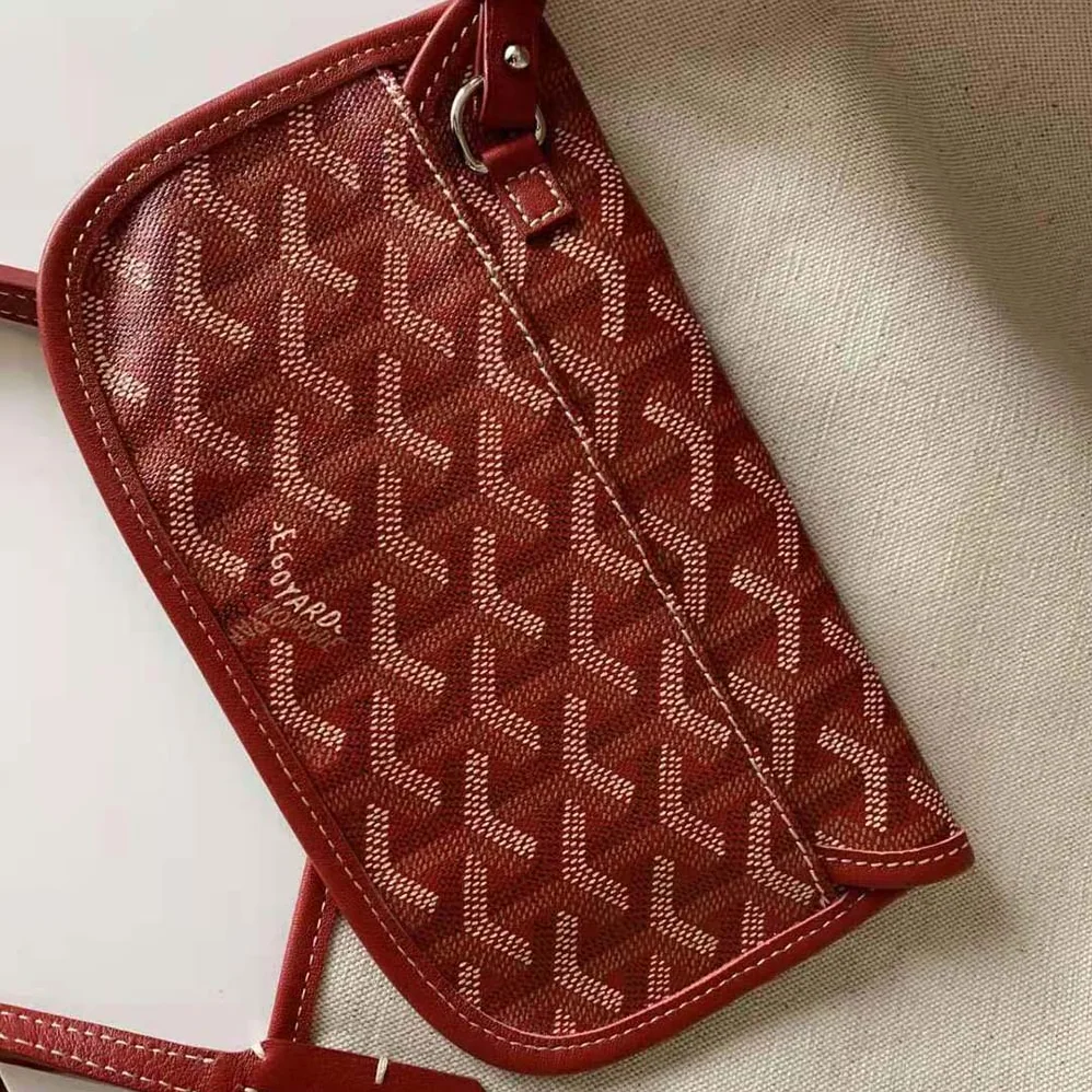 Goyard Saint Louis GM Bag in Goyardine Canvas & Chevroches Calfskin for Women in Red