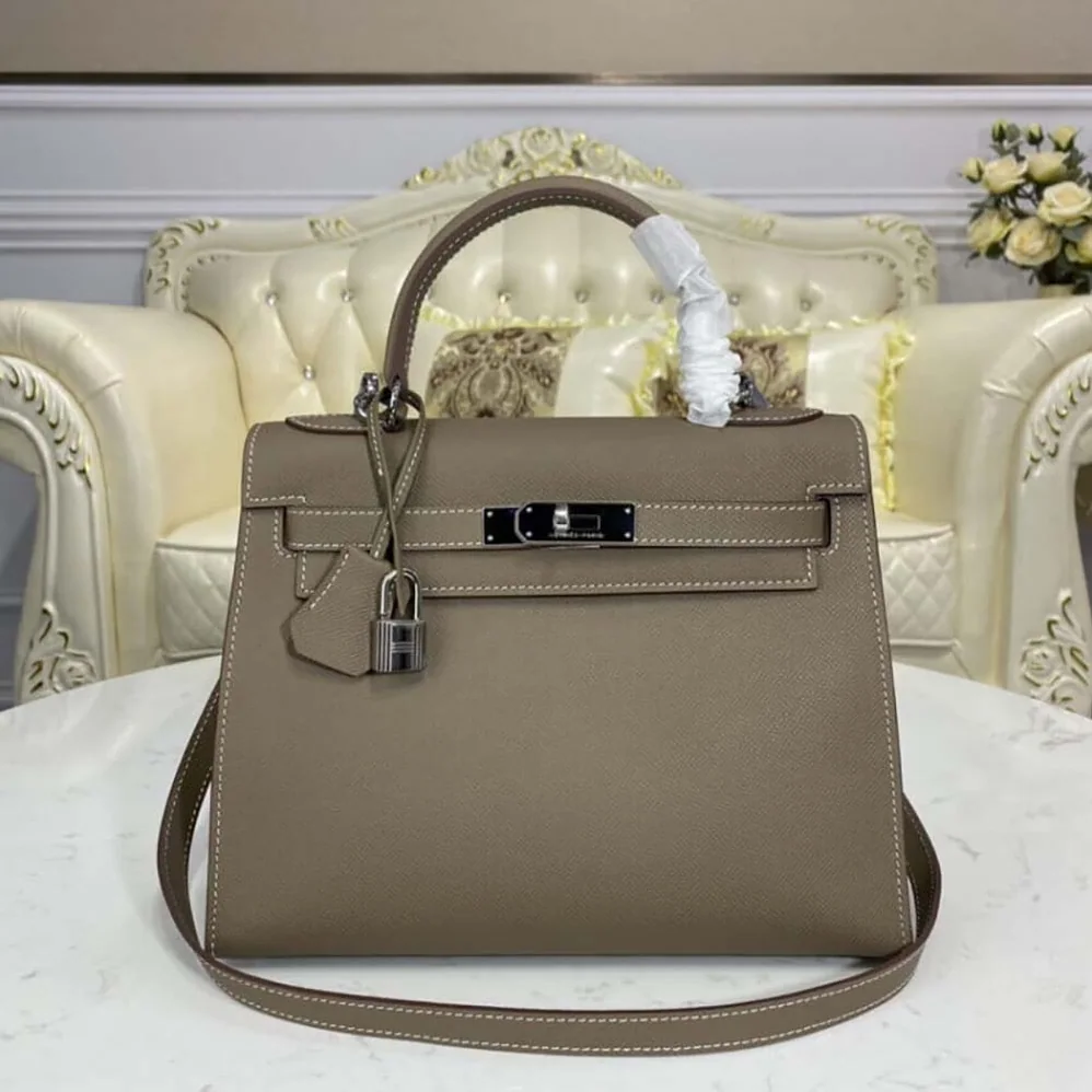 Hermes Kelly Bag 28 Epsom Leather for Women in Gray