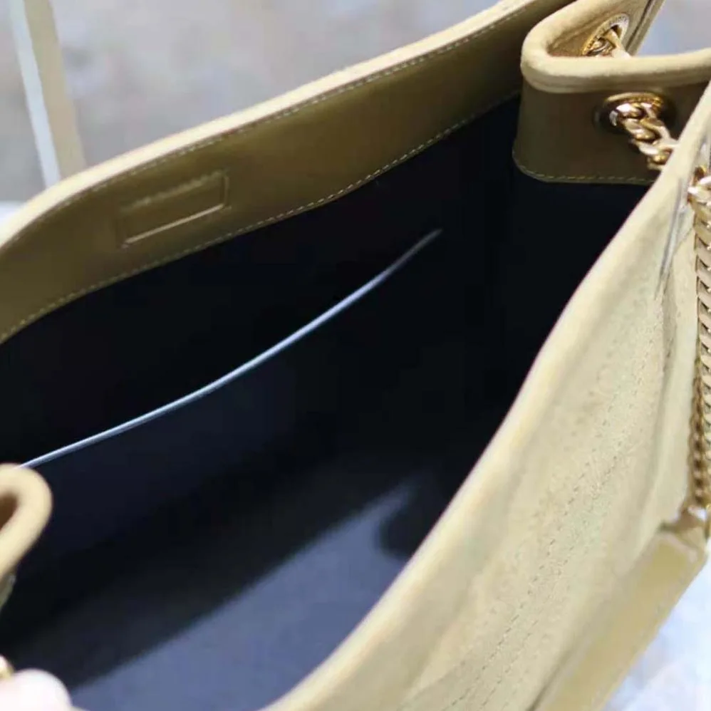 Saint Laurent YSL Niki Medium Shopping Bag in Suede for Women in Green Saint Laurent YSL Niki Medium Shopping Bag in Suede for Women in Green