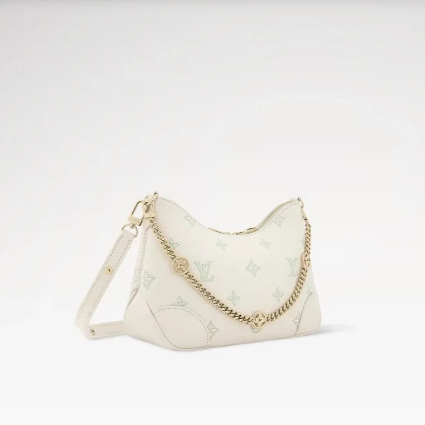 Louis Vuitton Boulogne PM Crossboy Bag / Milky White/ Green Gold Hardware