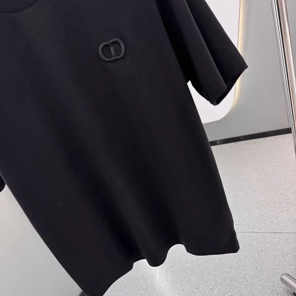 Dior CD Icon T-Shirt Relaxed Fit Black Cotton Jersey for Men Dior CD Icon T-Shirt Relaxed Fit Black Cotton Jersey for Men