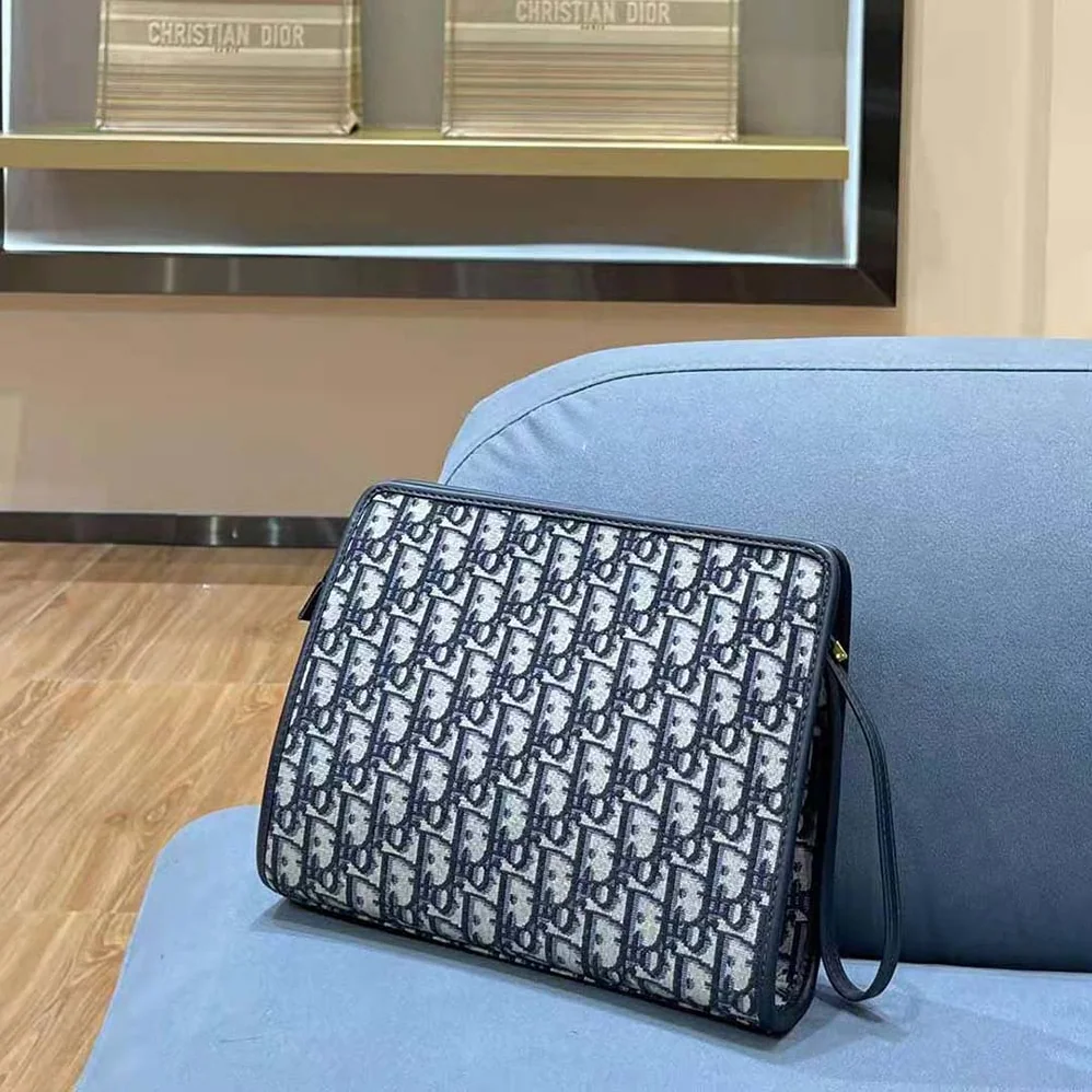 Dior Medium 30 Montaigne Pouch Blue Dior Oblique Jacquard for Women Dior Medium 30 Montaigne Pouch Blue Dior Oblique Jacquard for Women