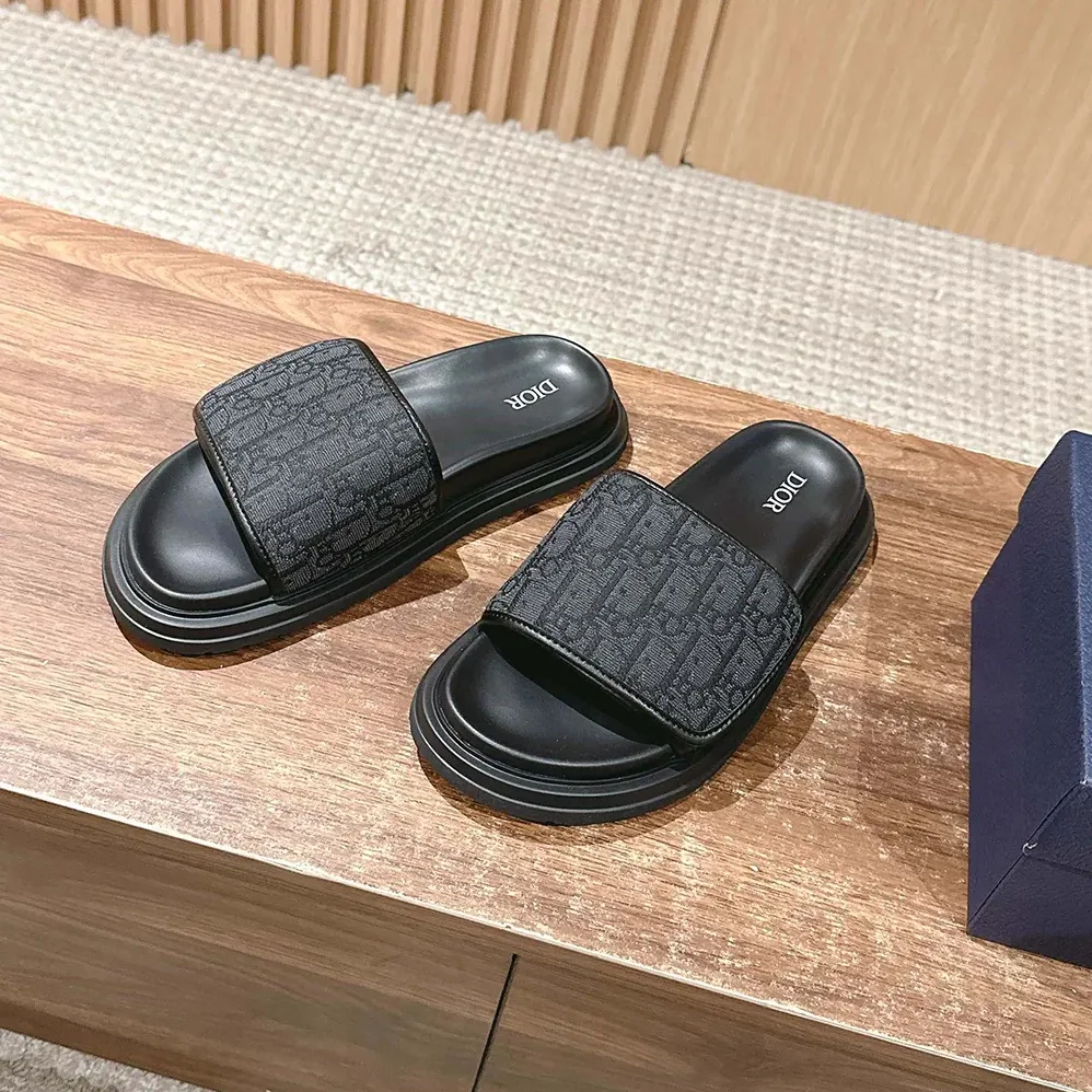 Dior Aqua Sandal Black Dior Oblique Jacquard for Unisex