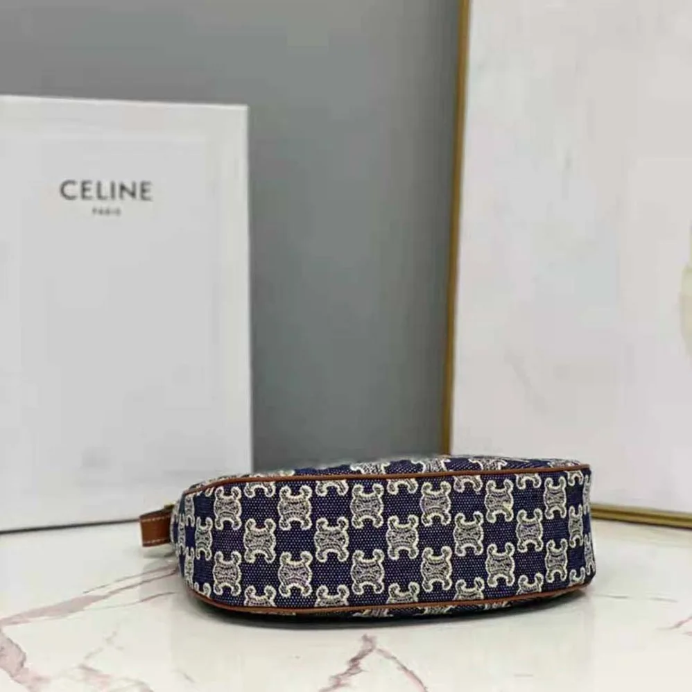 Celine Ava Bag in Textile with Triomphe Embroidery for Women