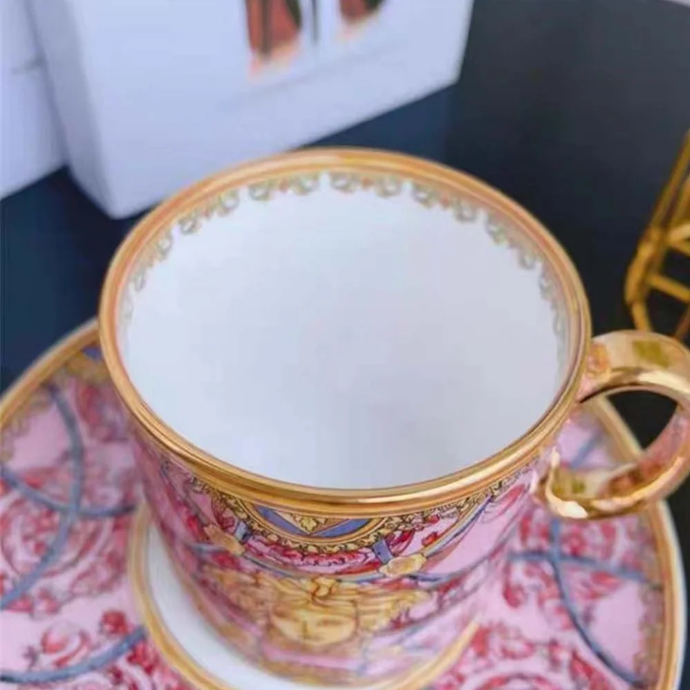 Versace Scala Del Palazzo Coffee Set Includes A Coffee Cup with Handle and A Matching Saucer for Unisex Versace Scala Del Palazzo Coffee Set Includes A Coffee Cup with Handle and A Matching Saucer for Unisex