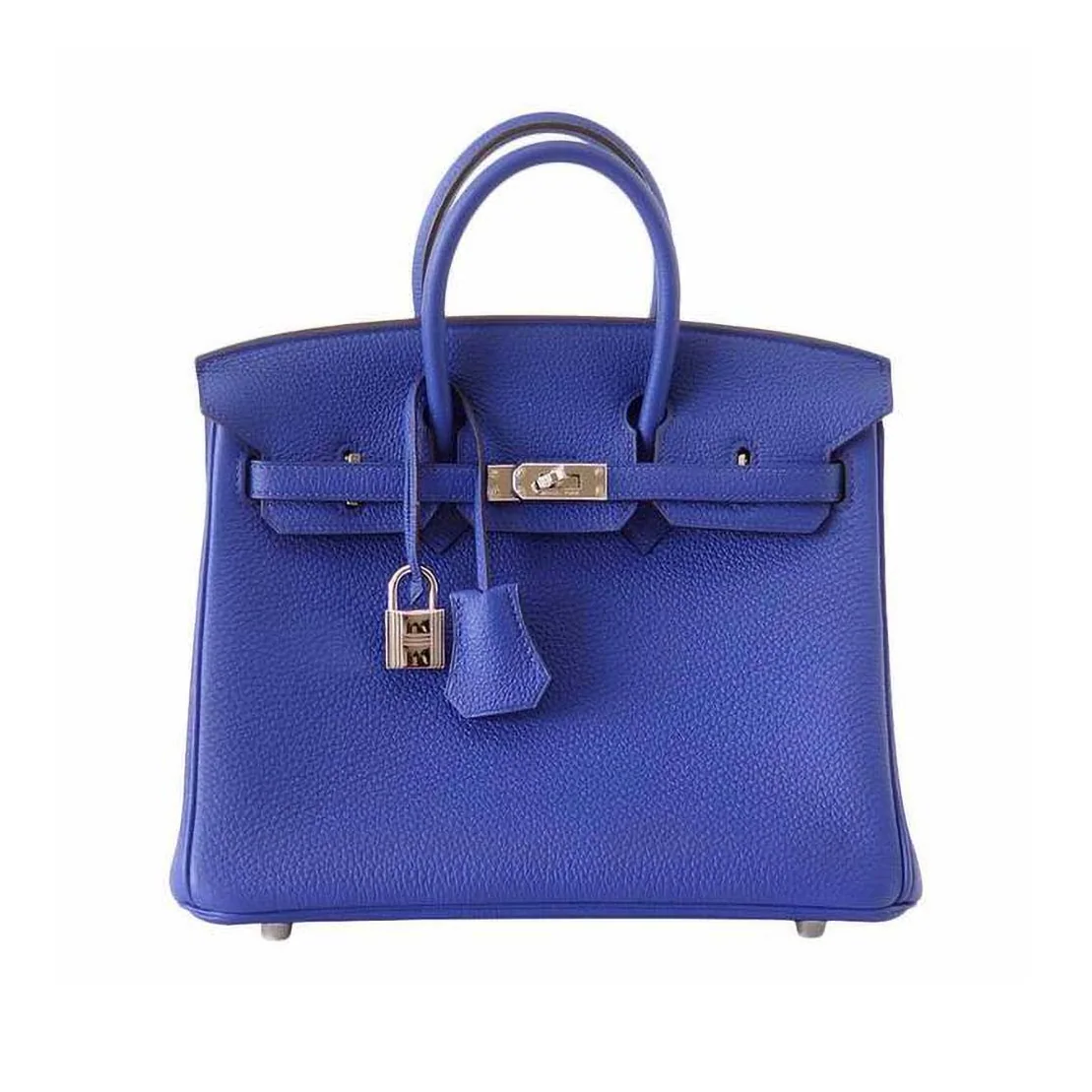 Hermes Birkin 25 Bag in Togo Leather with Silver Hardware in Navy