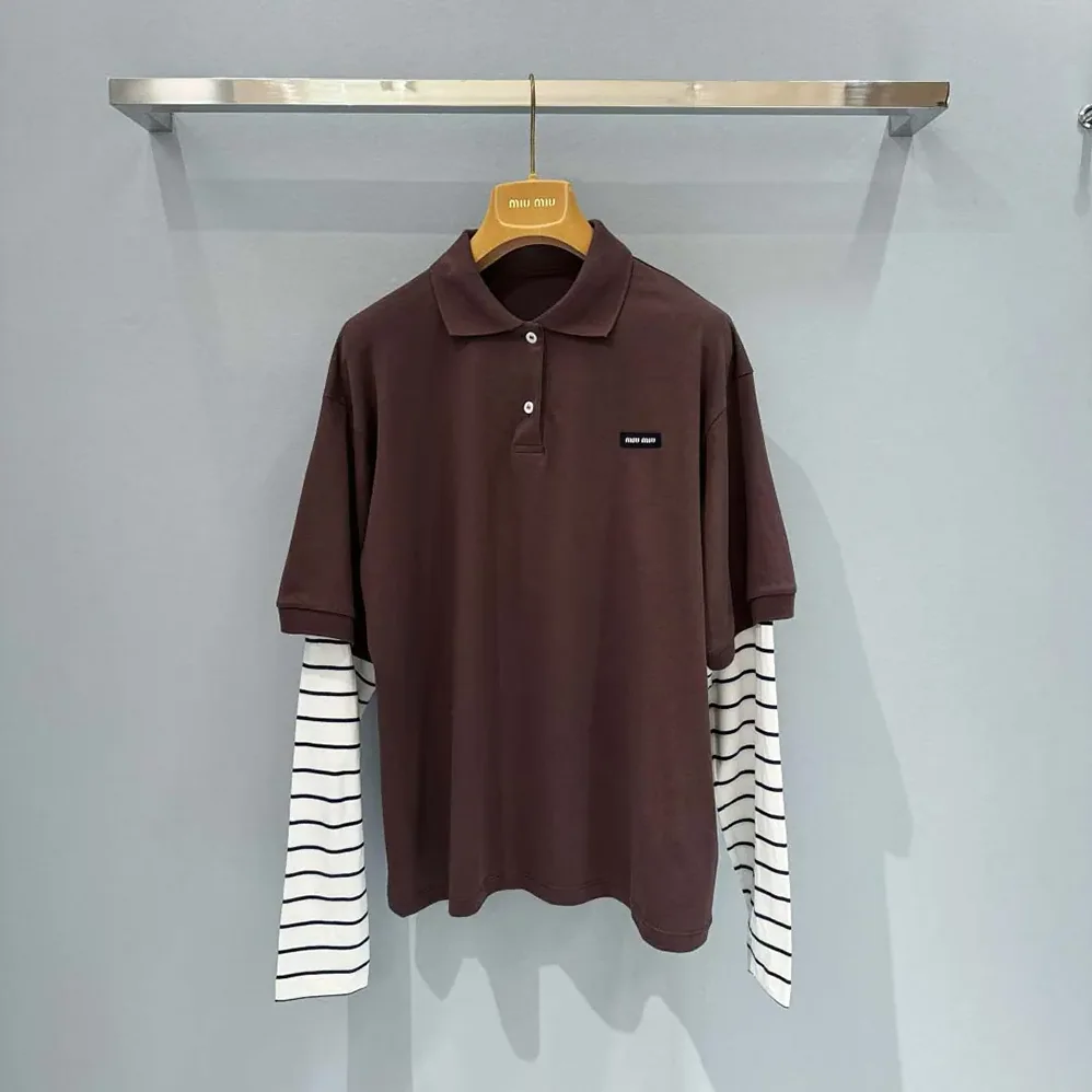 Miu Miu Jersey Polo Shirt for Women Miu Miu Jersey Polo Shirt for Women