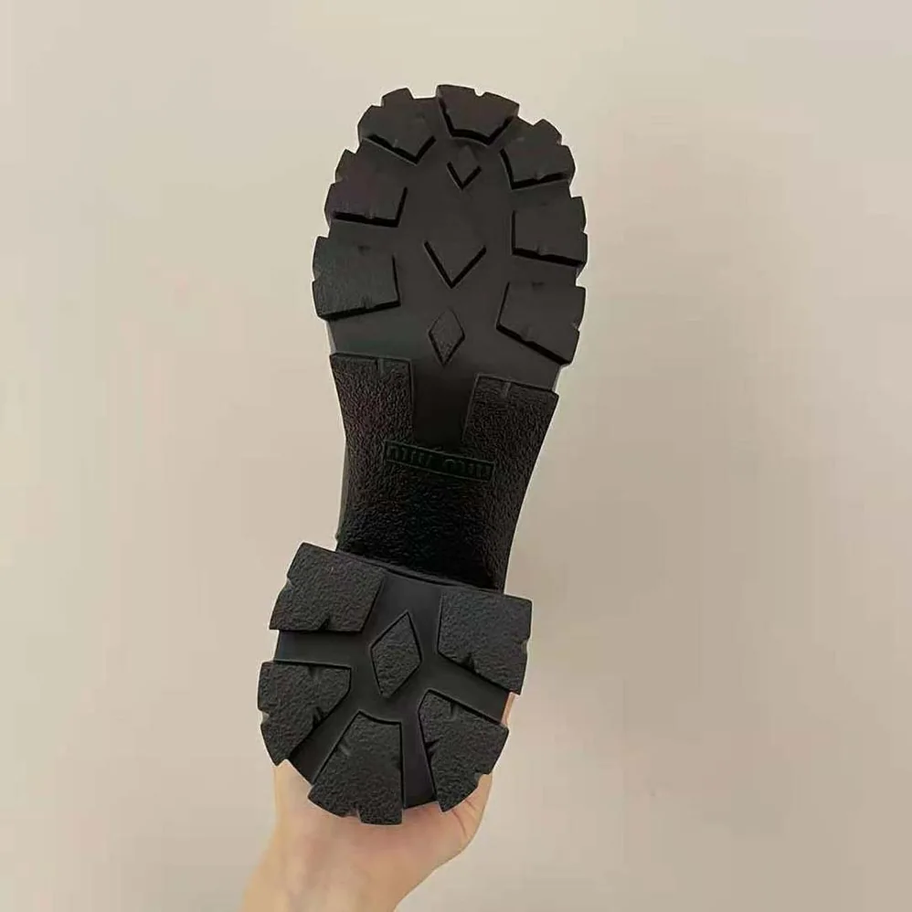 Miu Miu Leather Booties in EVA Sole with Logo for Women