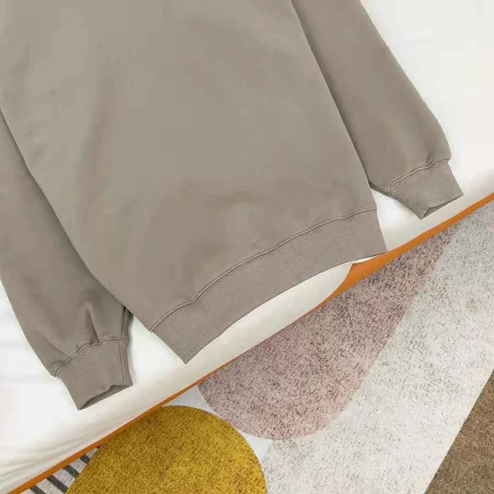Balenciaga Hoodie Medium Fit in Dark Beige and Black Curly Fleece for Men
