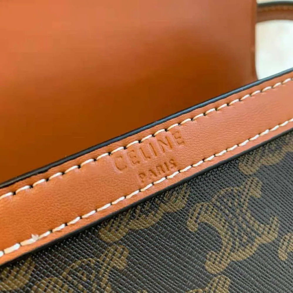 Celine Teen Triomphe Bag in Triomphe Canvas and Calfskin for Women