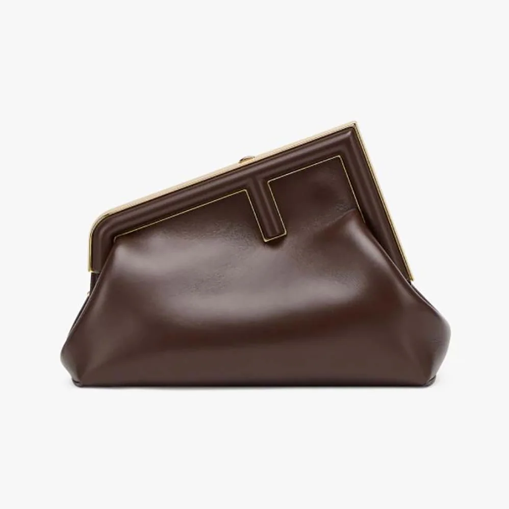 Fendi First Small Dark Brown Leather Bag for Women