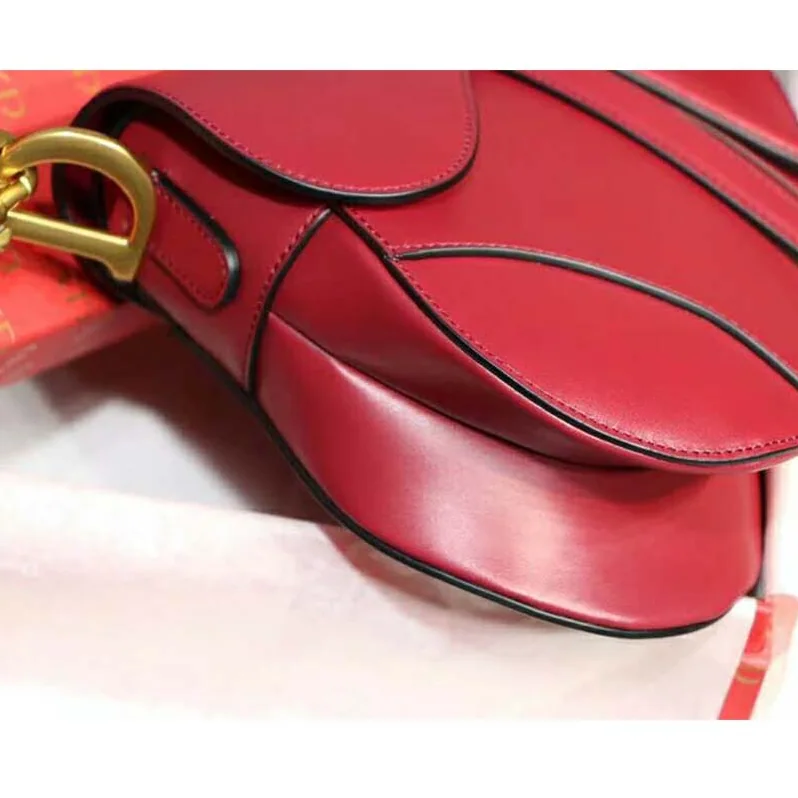 Dior Saddle Bag in Red Calfskin for Women