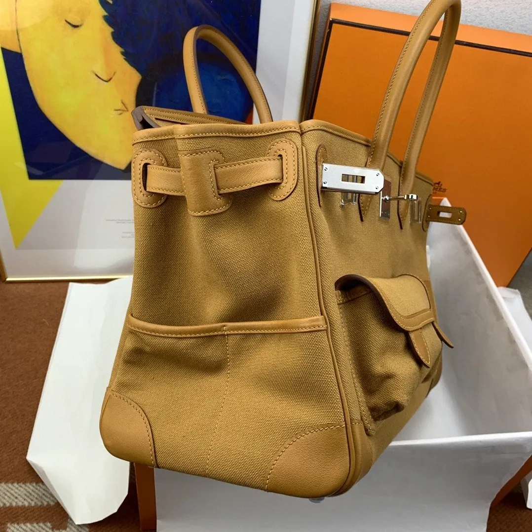 Hermes Birkin Cargo 35 Beige, Silver Toned Hardware Bag