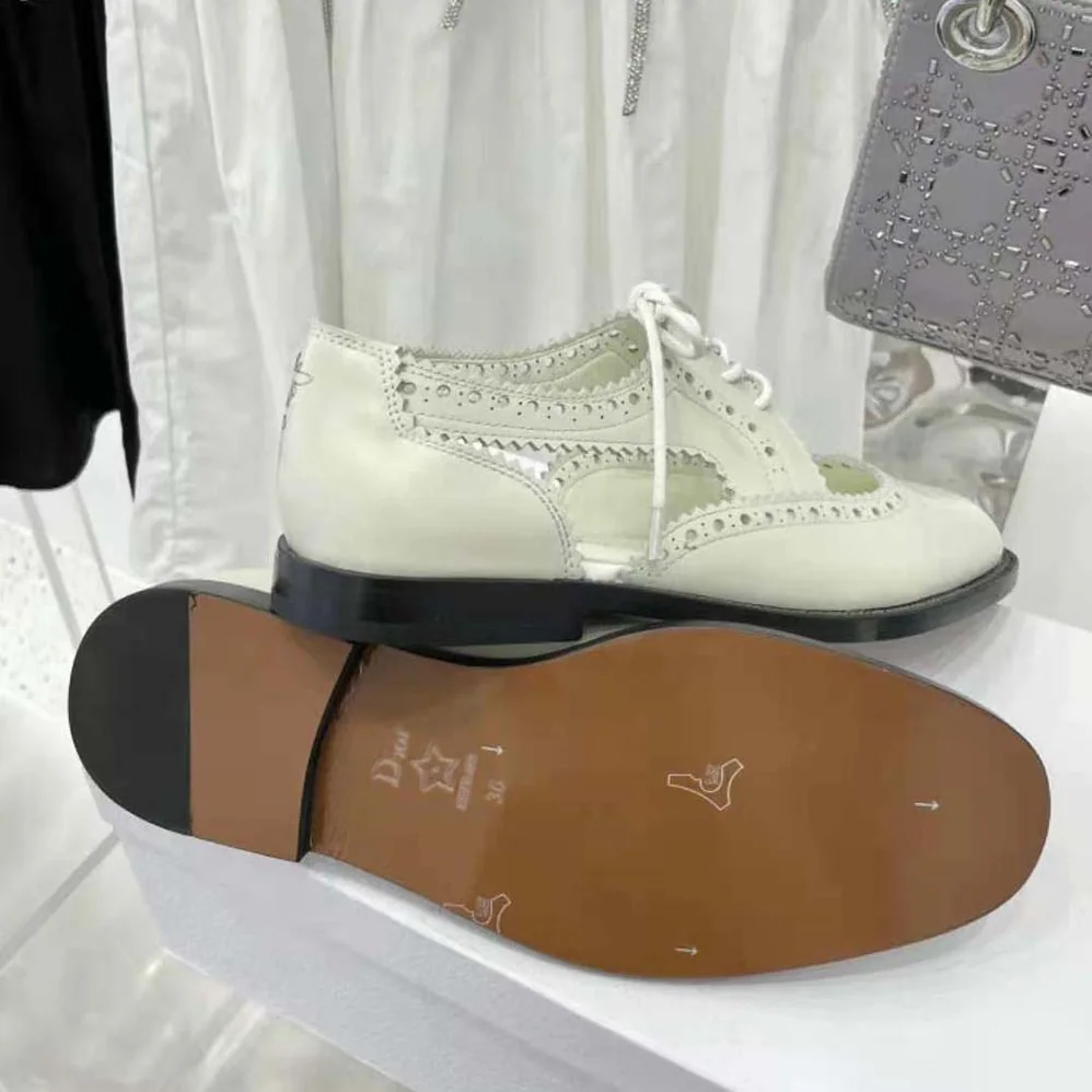 Dior Teddy-d Derby White Perforated Calfskin for Women